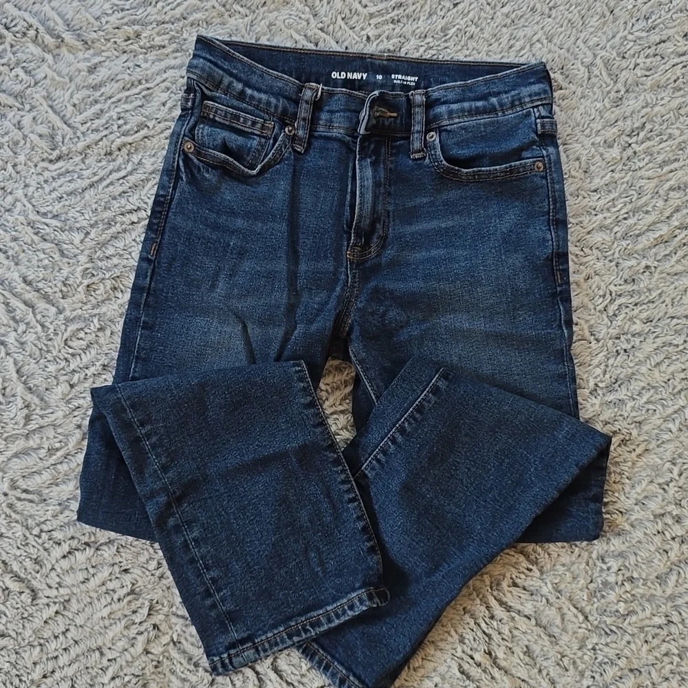 Old Navy Boys Jeans Straight Built-in Flex Durable Active School 10 blue
